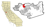 Contra Costa County California Incorporated and Unincorporated areas Martinez Highlighted